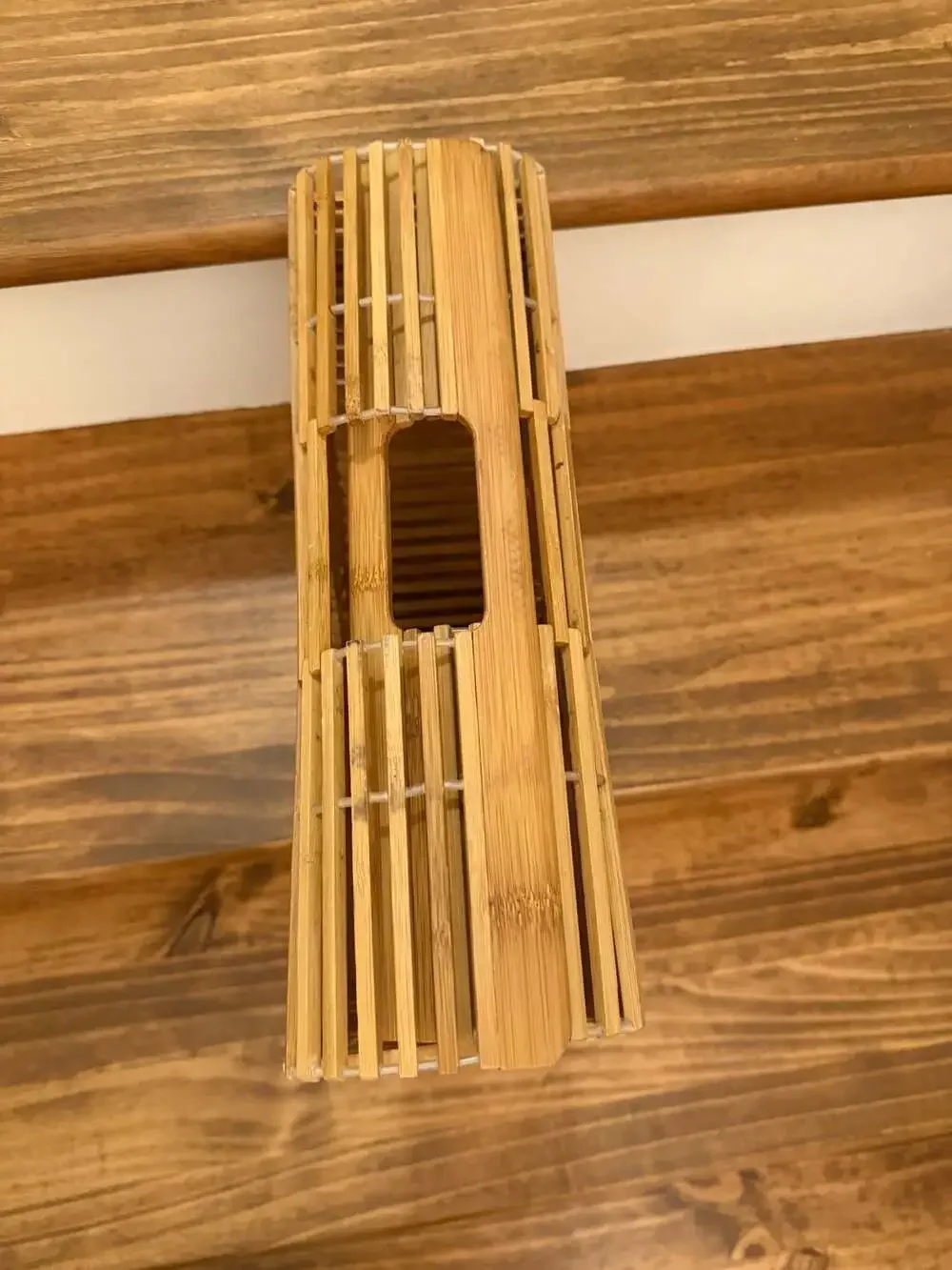 Vintage Half-Moon Bamboo Wood Picnic Basket Purse